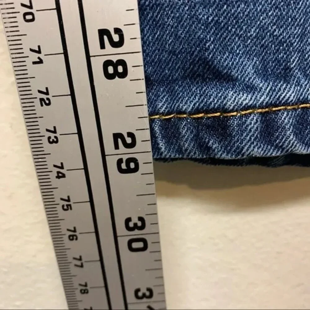 Levis 505 Jeans Mens 38x32 Regular Straight Medium Wash Blue Denim‎ Casual